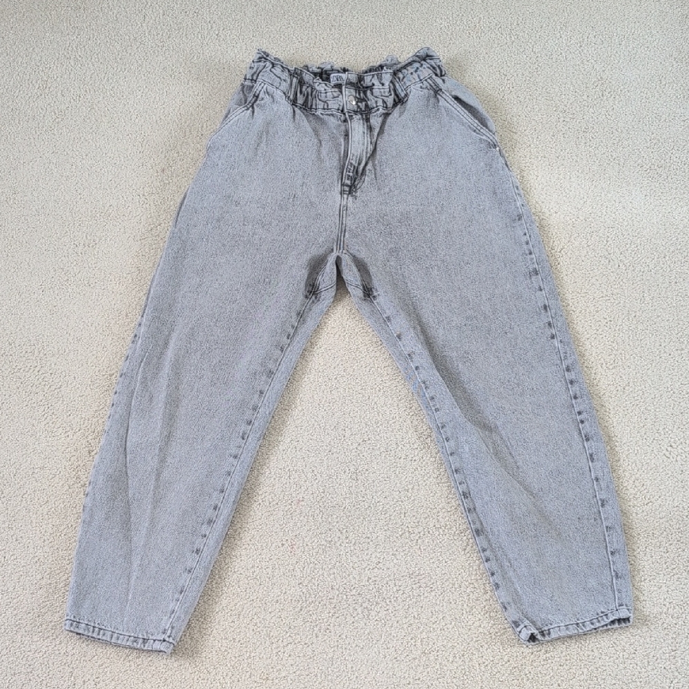 Zara Charcoal Paperbag Waist Jeans